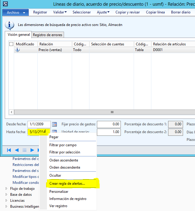 Configuración de envío de emails basándonos en la configuración de alertas para Microsoft Dynamics AX 2012 R3 Axazure