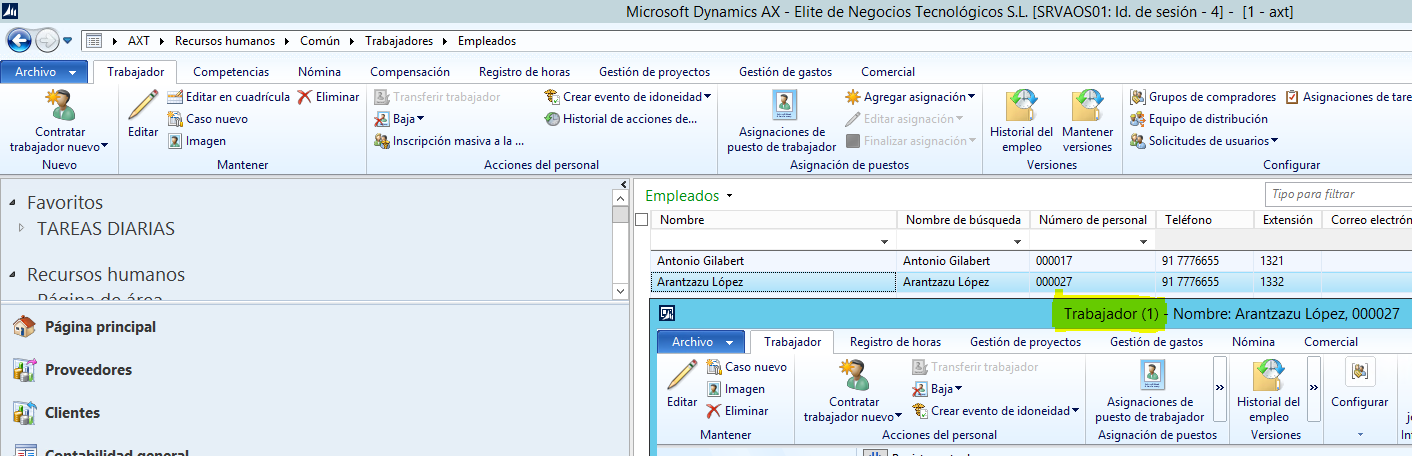 Diferencias entre Empleado y Trabajador en Microsoft Dynamics AX 2012 R3. Axazure