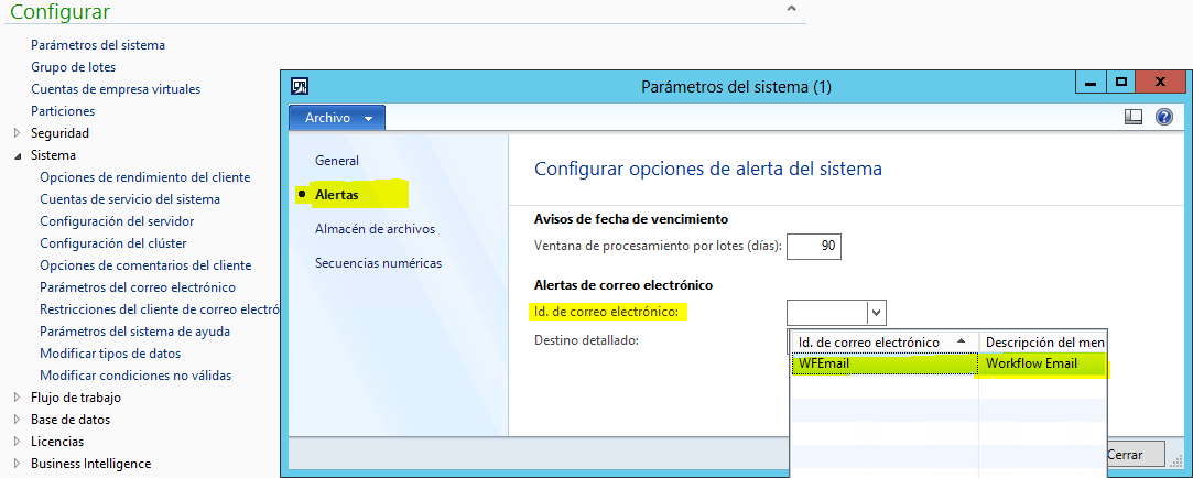 Configuración de envío de emails basándonos en la configuración de alertas para Microsoft Dynamics AX 2012 R3 Axazure