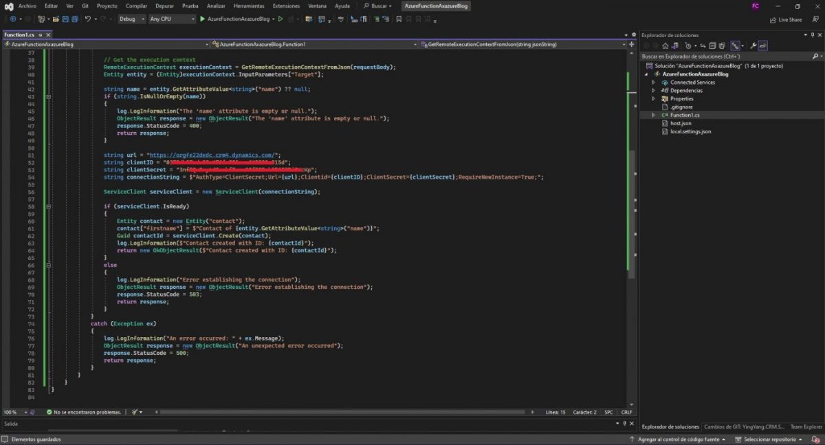 Azure Function integration with Dataverse | blog - Axazure