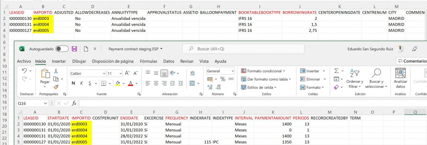 Importación de arrendamientos Axazure