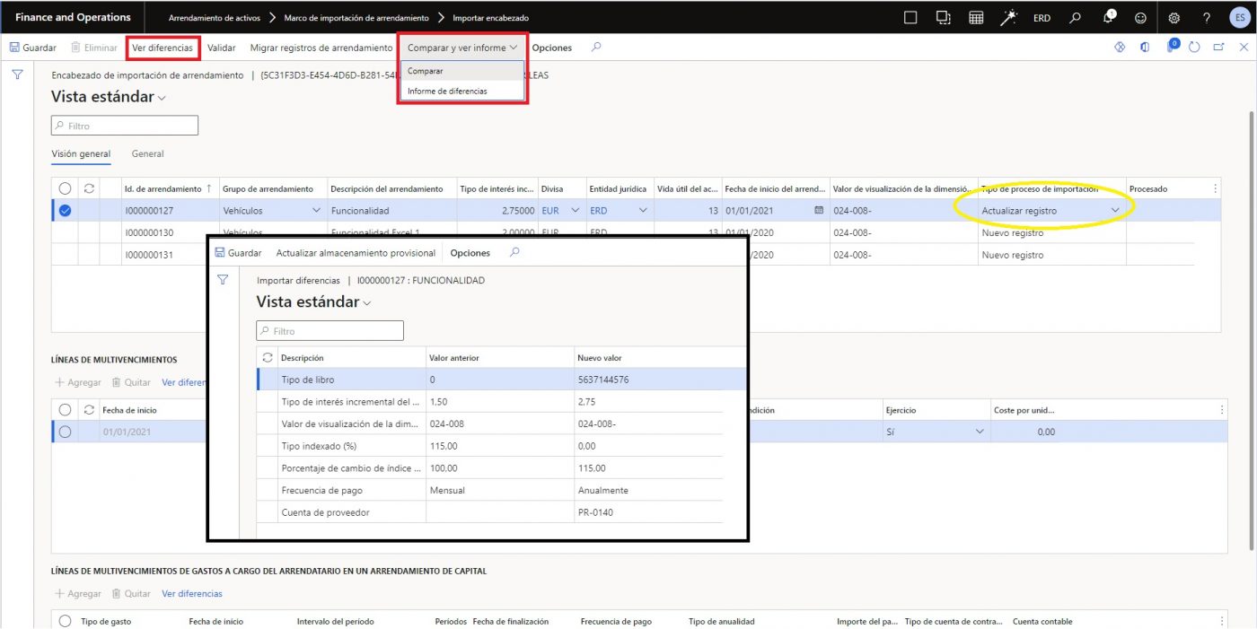 Importación de arrendamientos Axazure