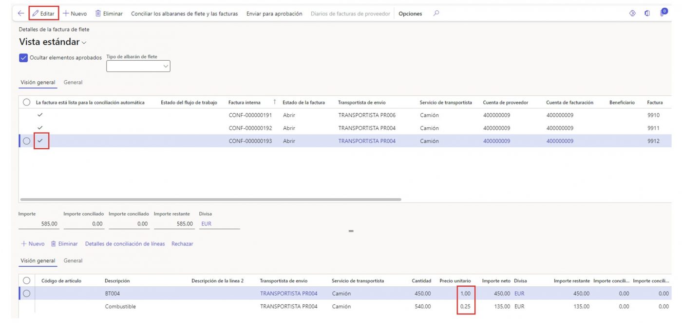 Freight invoice reconciliation in D365 F&O Axazure