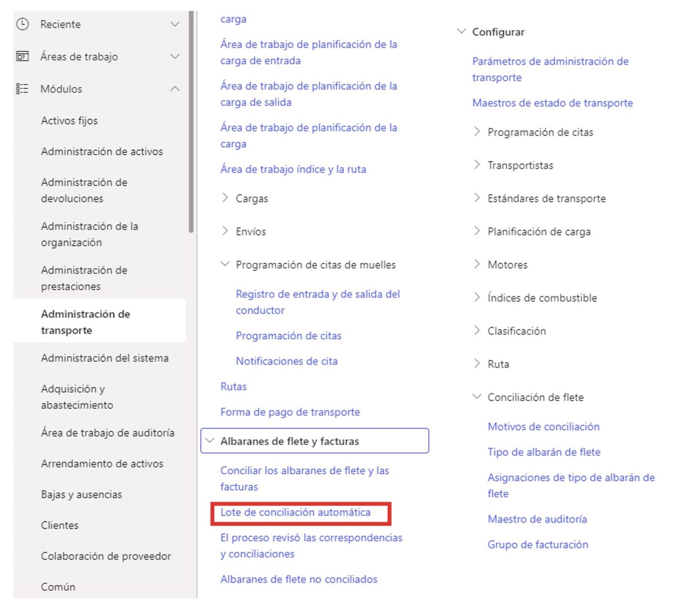 Conciliación de facturas de flete en D365 FnO Axazure