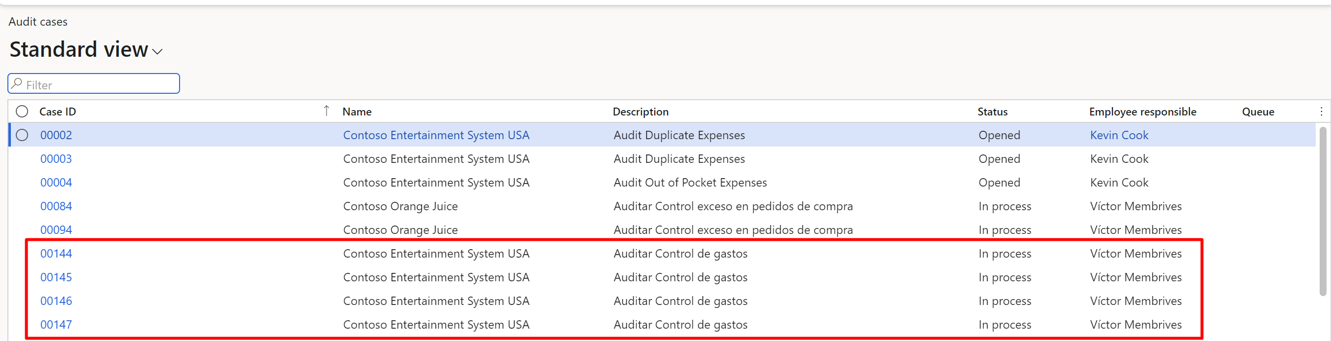 Área de trabajo de auditoría Axazure