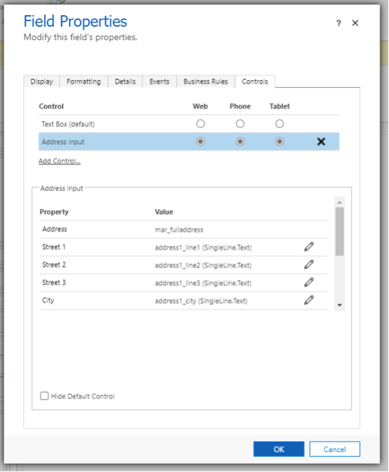 How to use the new «Address input control» in model-driven app? Axazure