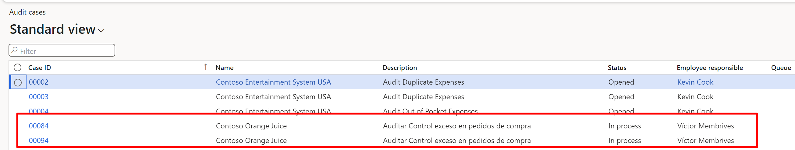 Área de trabajo de auditoría Axazure