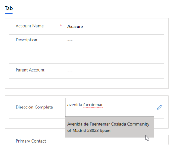 How to use the new "Address input control" in model-driven app? Axazure