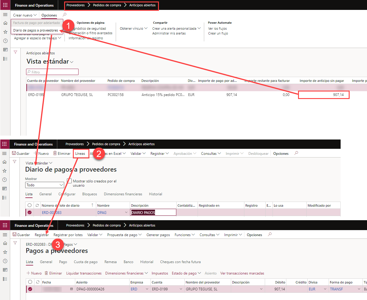 Advance payments and multiple advances on invoice to suppliers Axazure