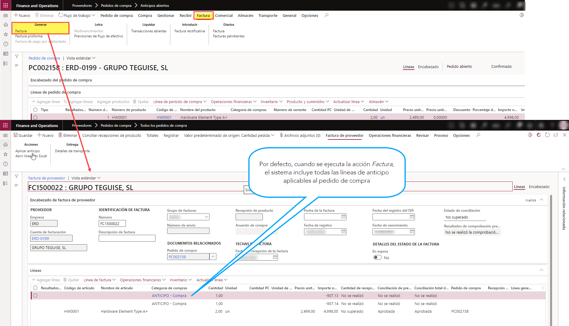 Pagos por adelantado y anticipos múltiples en factura a proveedores Axazure