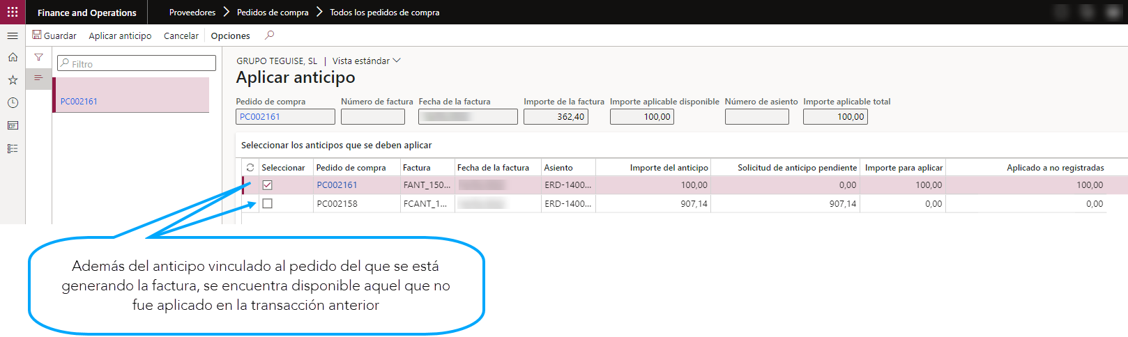 Pagos por adelantado y anticipos múltiples en factura a proveedores Axazure