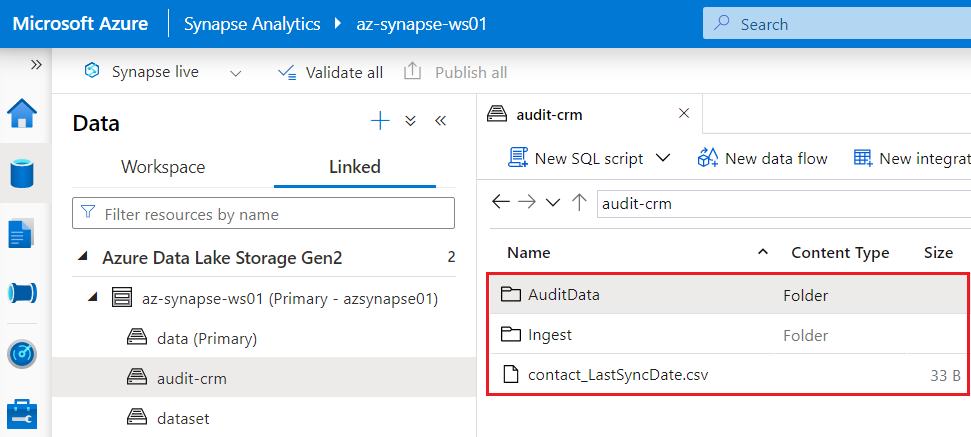 Export Dataverse audit to Data Lake using Azure Synapse and Spark Axazure