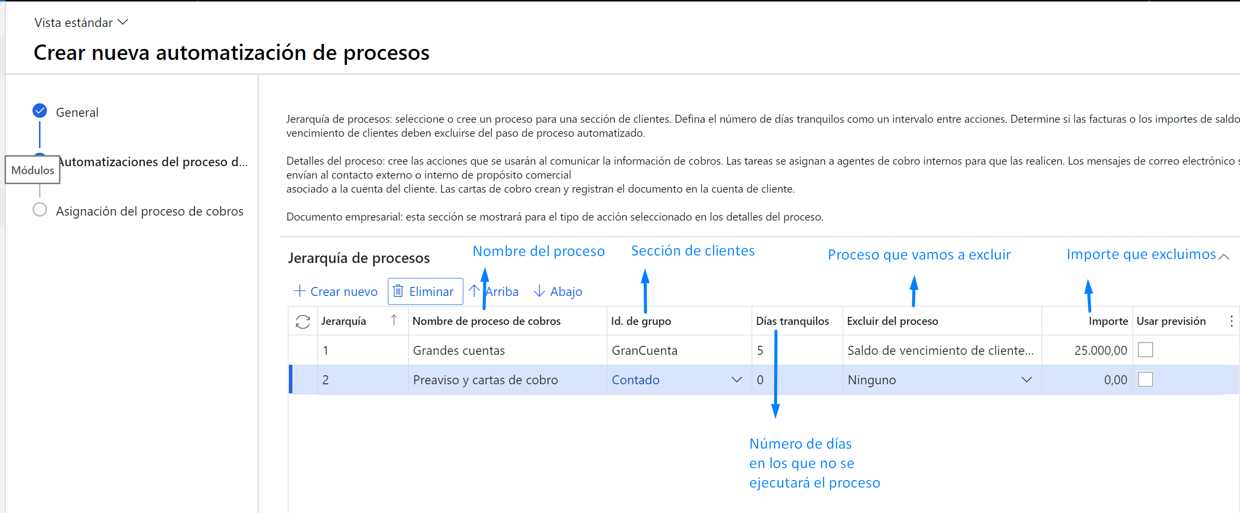 Automation of the process of collection letters Axazure