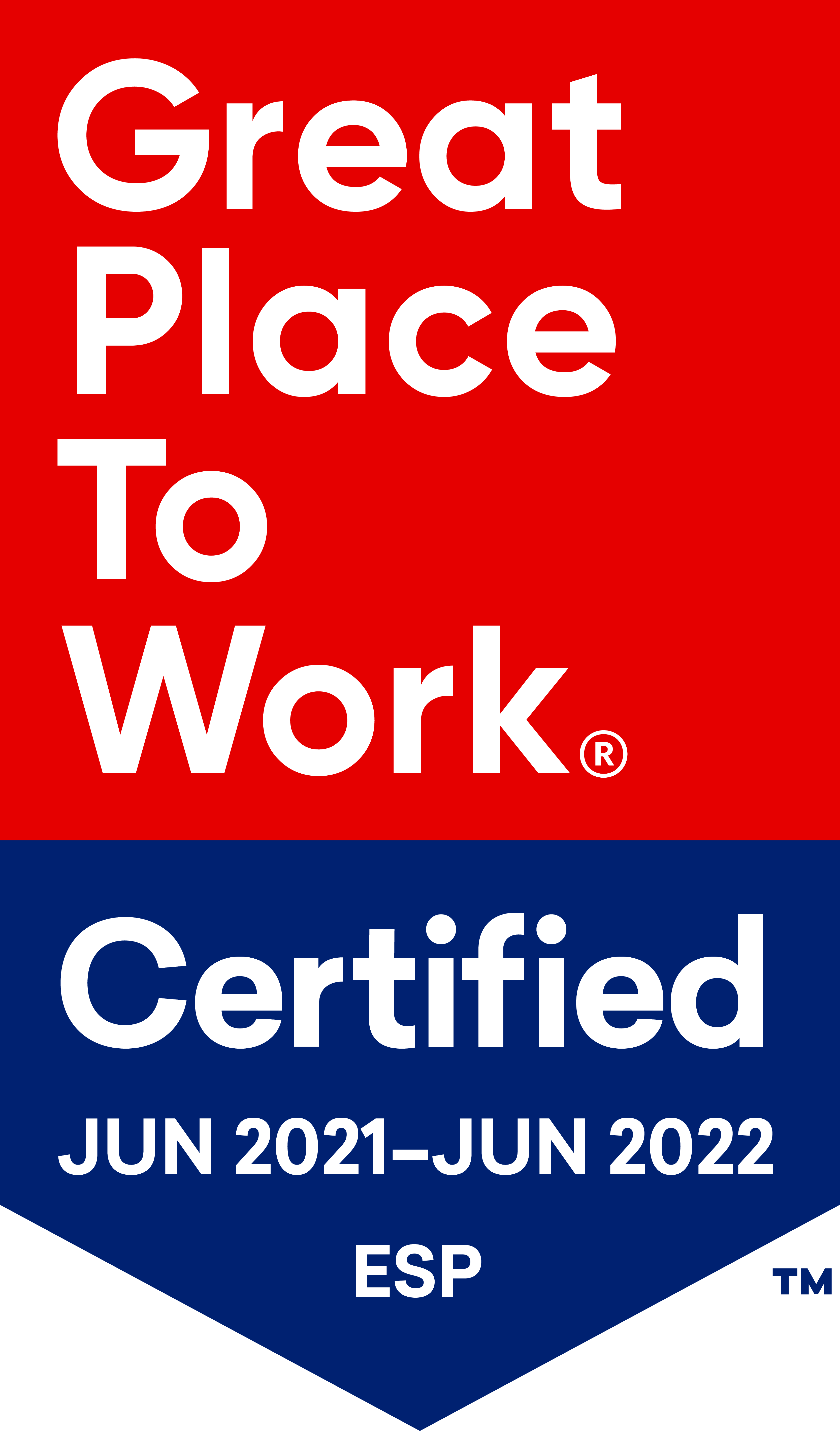 People, the center of everything. Our return is certified as GPTW Axazure